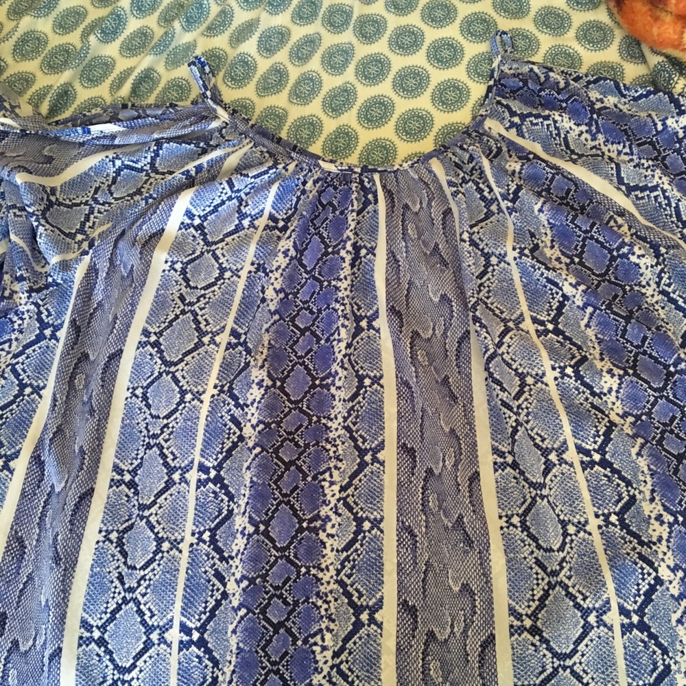 Snake Print Cold Shoulder Blouse 3x